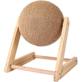 Meilleurs prix pour 20cm Jouet pour Chat à Boule à gratter grattoir à Chat en Bois Massif Base en Bois Stable et Boule à Rouler Corde de sisal Chats