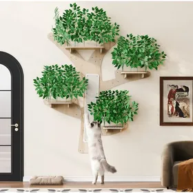 Comparer les prix de Arbre à chat Mural en Forme d’Arbre avec Plateformes et Surface à Griffer - ELVMI - en Bois Vert 155 × 210 cm