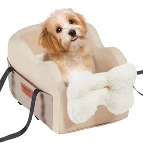Meilleurs prix pour Siège Dauto pour Chiens de Petite Taille 36 kg-VEVOR-Lit de Voiture Sur Accoudoir Central pour Animal de Compagnie-Marron Clair