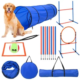 Meilleurs prix pour 70 pièces Agility Kit dagility pour chien 2 balles boîte de pause sac à friandises sac de transport Entrainement kit dagilité