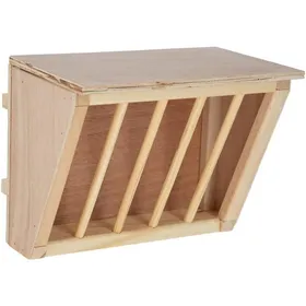Meilleurs prix pour Mangeoiresuspendue en bois pour cochons dIndechinchillas râtelier à foin triangulairemangeoire en bois pour hamsters etrongeurs