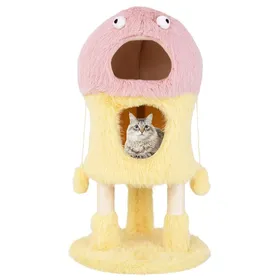 Comparer les prix de GOPLUS  Arbre à Chat en Forme de Monstre, Tour pour Chat à 3 Niveaux, Condo pour Chat à 2 Etages, Poteaux à Gratter en Sisal