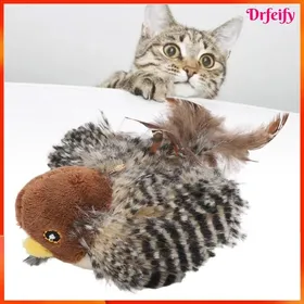 Meilleurs prix pour Jouet pour chat - AKOZON - Oiseau simulé - Apparence réaliste - Gazouillis interactif - Peluche électronique 13x8 cm