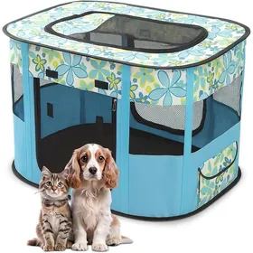 Comparer les prix de Enclos Pliable M pour Animaux – Tente Respirante Intérieur/Extérieur Sac de Transport Inclus – Parc Portable Chien Chat CLAPIER