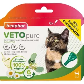Comparer les prix de Beaphar VETOpure Pipettes Répulsives Chat  Huile d’Eucalyptus Naturel  6 Pipettes