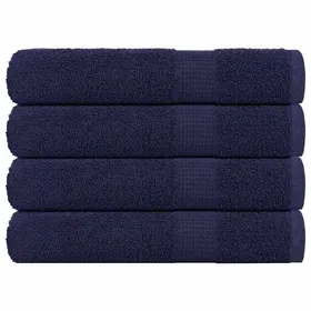 Comparer les prix de vidaXL Serviettes 4 pcs bleu marine 100x200 cm 360 g/m² 100% coton, serviette de plage, serviette d'invité, grande serviette 136795