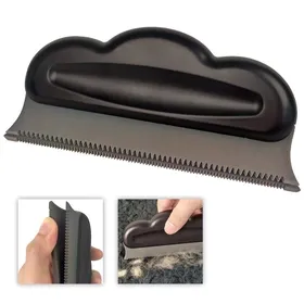 Comparer les prix de Brosse pour enlever les poils d'animaux - Bords en caoutchouc souple pour éviter d'endommager les tissus - Peigne(noir)