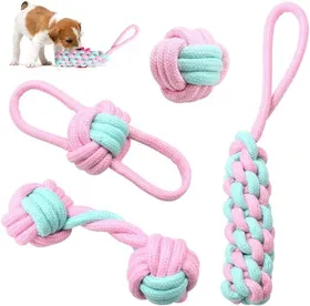 Meilleurs prix pour Lot de 4 Jouets pour Chiens Jouets pour Chiens Interactifs à Mâcher Moyens et Petits Chien Jouet Dentraînement Corde Chien