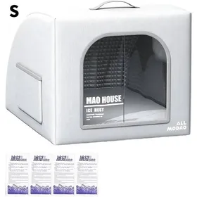 Meilleurs prix pour Niche rafraîchissante pour chatNiche portable pliable et résistante aux intempéries–Avec 4 blocs de glace réutilisables–40x35x35cm