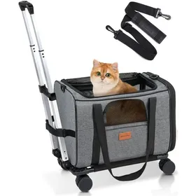 Comparer les prix de Sac de Transport Morpilot à Roulettes pour Chat et Chiens - Amovible et Pliable