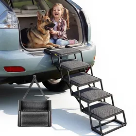 Comparer les prix de Escalier pour Chien Voiture -VEVOR-5 Marches pour Chien Pliables pour SUV Camions Lits Hauts Canapés-Extra-large-Portable