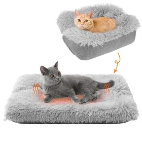 Comparer les prix de Lits pour chats tapis chauffant auto-chauffant pour chats et petits chiens fonction 2 en 1 peluche douce tapis lavable