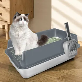 Comparer les prix de Bac à litière pour chat 50*35*24cm-XJING-Bac à litière en métal à ouverture et à débordement-Étanche et facile à nettoyer