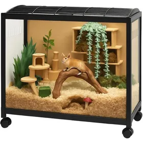 Meilleurs prix pour Cage Pour Hamster Grande Cage Avec Roues En Métal Empilable Avec Accès Par Le Haut Cage Ventilée Pour Souris 96 x47x52 cm- Noir