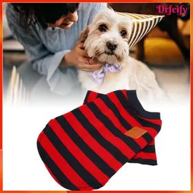 Comparer les prix de Pull pour chien - AKOZON - M - Rayé - Doux et respirant - Rouge