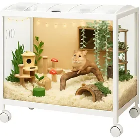 Comparer les prix de Cage Pour Hamster Grande Cage Avec Roues En Métal Empilable Avec Accès Par Le Haut Cage Ventilée Pour Souris 96 x47x52 cm- Blanc
