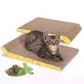 Meilleurs prix pour Nobleza - 2 Pièces Grattoir Chat Carton Griffoir Incurvé Réversible en Carton 40 x 25cm