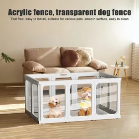Meilleurs prix pour BIPLUT Parc pour Chien en Plastique acrylique-Porte Enclos pour Animaux de Compagnie Intérieur Extérieur 60cm Haut
