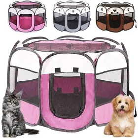 Comparer les prix de Parc pour Chiots - Pliable - pour Chiens - en Tissu Oxford - Étanche - Intérieur et Extérieur - 73 x 73 x 43 cm - pour Chats Rose