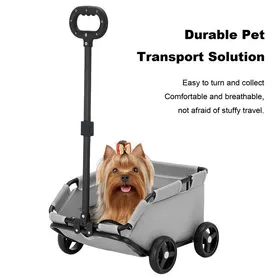 Meilleurs prix pour Poussette pour chien - buggy Pliable - Poussette pour animaux - Gris - 35x51x23cm - Pratique - compact - durable - Métal - tissu