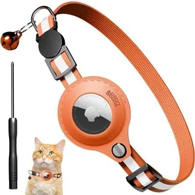 Comparer les prix de AdroitGoods Collier Airtag pour chat/chien - Orange - Traceur Gps pour animaux de compagnie - Convient à Apple AirTag