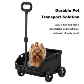 Meilleurs prix pour Poussette pour chien - buggy Pliable - Poussette pour animaux - Noir - 35x51x23cm - Pratique - compact - durable - Métal - tissu