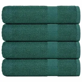 Meilleurs prix pour vidaXL Serviettes de douche 4 pcs vert 70x140 cm 360 g/m² 100% coton, serviette, ensemble de serviettes de bain, serviette 136858