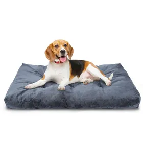 Comparer les prix de Nobleza - Coussin Chien Grande Taille, Panier Chien Lavable, Coussin pour Chien Anti Stress, Gris Foncé, 80x50cm