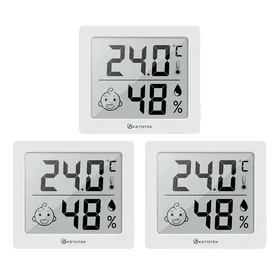 Meilleurs prix pour KETOTEK 3 Pièces Thermomètre Hygromètre Interieur Moniteur de Température et Humidimètre pour Chambre Bebe Bureau à Domicile