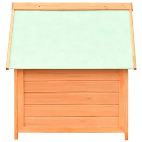 Meilleurs prix pour Niche pour chiens en bois - WIENS - 72x85x82 cm - Brun - Pin et sapin massif - Grillage en fer thermolaqué