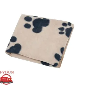 Comparer les prix de FYDUN couverture douce pour chien Couverture moelleuse pour animaux de animalerie hygiene Fond Kaki Imprimé Empreinte Noire