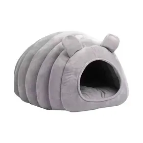 Comparer les prix de Lit pour Chat Interieur Maison et Dôme Nid danimal Chaud avec Coussin Amovible Panier Chat Abri dhiver Chaud 40x40x35cm Gris