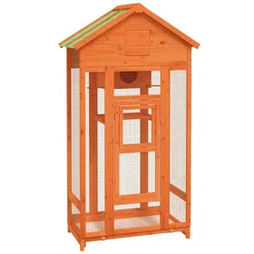 Comparer les prix de @FRENCH Cage pour Perroquet/ Cage à oiseaux - TOP VENTES - Maison à oiseaux marron 915x53x170cm - Bois massif de pin 900233