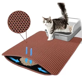 Meilleurs prix pour Tapis de litiere 90x60cm Couche inférieure entièrement fermée et conception étanche Filtre double couche EVA résistant à lusure