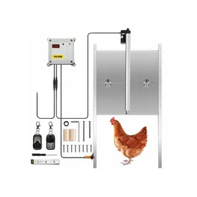 Comparer les prix de Porte Poulailler Automatique 66W Kit Ouvre-Porte Poulailler Aluminium Allié ABS Minuterie Capteur Lumière Contrôleur Actionneur