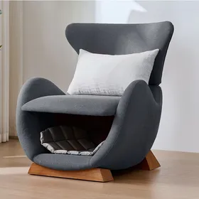 Comparer les prix de Fauteuil lounge avec niche pour animal assise ergonomique tissu anti-griffures gris 66 × 69 × 76 cm - UVRION