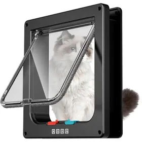 Meilleurs prix pour Grande Chatière 4 Modes de Verrouillage Porte Chat Intérieur Extérieur 28.5x24.5cm