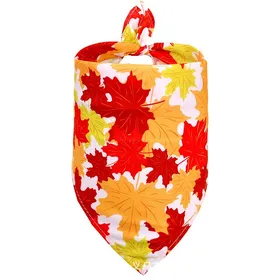 Comparer les prix de Bavoir décoratif pour animaux - Phoesky - Triangle de Thanksgiving - Polyester - 40x28 cm - Feuille dérable