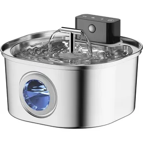 Meilleurs prix pour Fontaine à eau pour chat - Phoesky - Acier inoxydable - 32 L - Sans fil - Batterie 4000 mAh - 3 modes