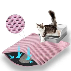 Meilleurs prix pour Tapis de litiere 60x45cm Bac récupération de litière à double couche en nid dabeille antidérapant Tapis anti-déjection pour chat