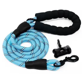 Comparer les prix de Laisse Chien Corde - Laisse de Dressage pour Chien - 1.5M, Bleu - avec Rembourrée Douce et des Fils réfléchissants