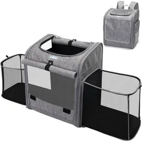 Meilleurs prix pour NOBLEZA Sac à dos de transport extensible pour chien et chat – respirant pliable gris (jusquà 10 kg)
