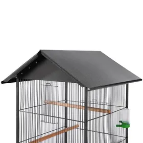 Meilleurs prix pour UU Cage à oiseaux avec toit Acier Noir 66 x 66 x 155 cm - Grand nichoir CHY740741