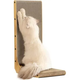 Meilleurs prix pour ®RisingFF Planche à gratter pour chat en forme de L de 68 cm de haut adaptée au mur planche à gratter pour chat avec balle