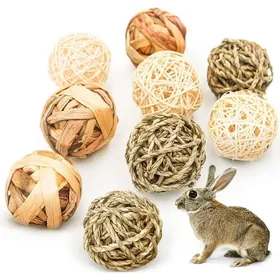 Comparer les prix de Jouets à mâcher - KZQ - 9 balles en herbe - Naturelles - Sûres - Pour petits animaux