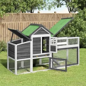 Comparer les prix de SALE 2026 Cage à poulets Gris - Poulailler gris 1865x585x113cm - bois massif de pin PRO870143564