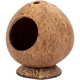 Meilleurs prix pour Maison de hamster coquille de noix de coco refuge pour animaux de compagnie petit animal cage habitat décor pour souris gerbilles