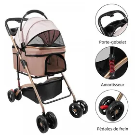 Meilleurs prix pour MIPAN.Poussette Pour Chien 4 Roues - Poussette Pour Animaux Kaki- Poussette Pour Chat - 96 x 70 x 48cm - Pour Chien/Chat De 20 Kg