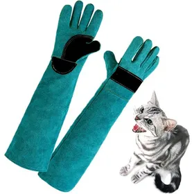 Meilleurs prix pour Gant anti-morsure gants anti-morsure pour la manipulation des animaux gants de protection en cuir anti-morsure (L)