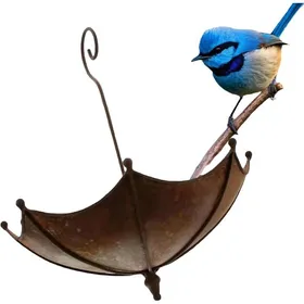 Meilleurs prix pour Abreuvoir oiseaux fer forgé parapluie maison décorative jardin toit 17x17x15cm amateurs oiseaux Label